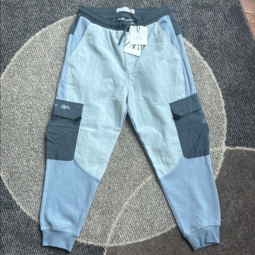 NWT Zara Kids Two-Tone Joggers - Light Gray and Dark Gray